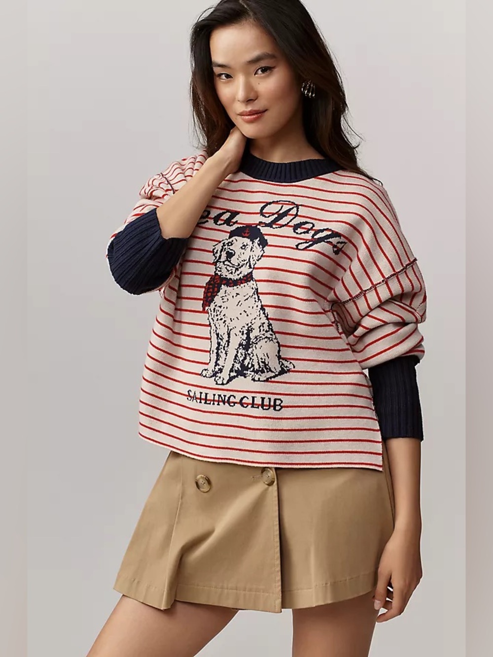 Anthropologie Maeve Logan Long-Sleeve Crew-Neck Pullover Size XS NWT